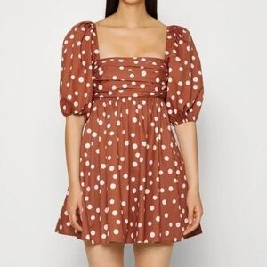 Abercrombie & Fitch Emerson Polka Dot Puff Sleeve Dress